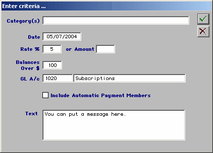 generate overdue subs charges